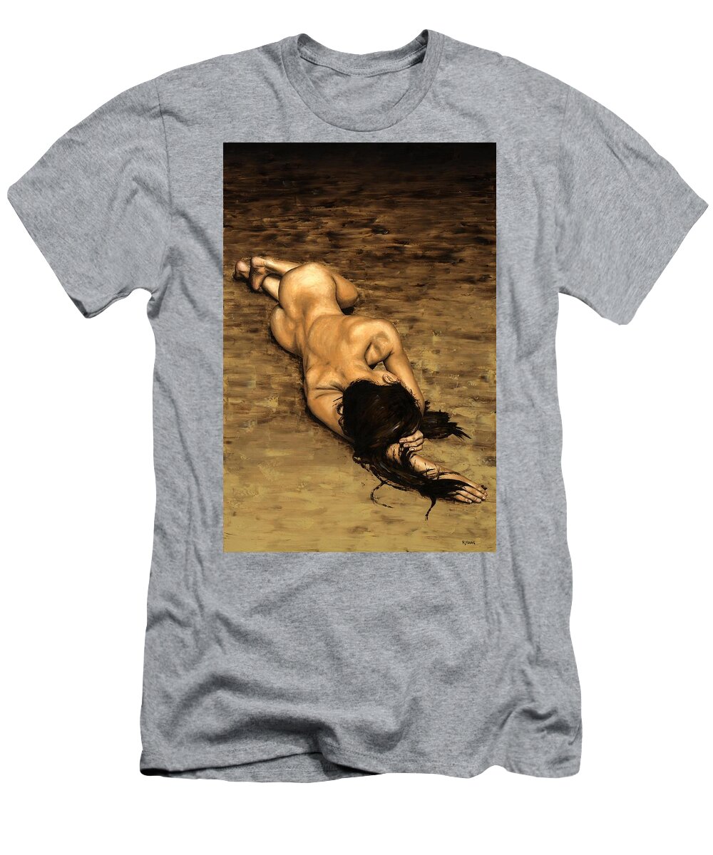 Nude T-Shirt featuring the painting Loss by Richard Young