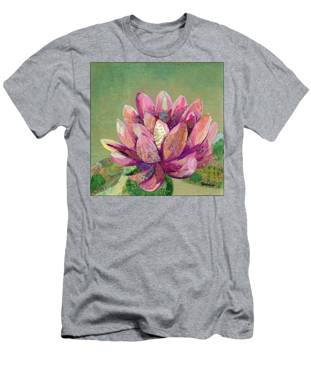 Lotus T-Shirt featuring the painting Lotus Series II - 1 by Shadia Derbyshire