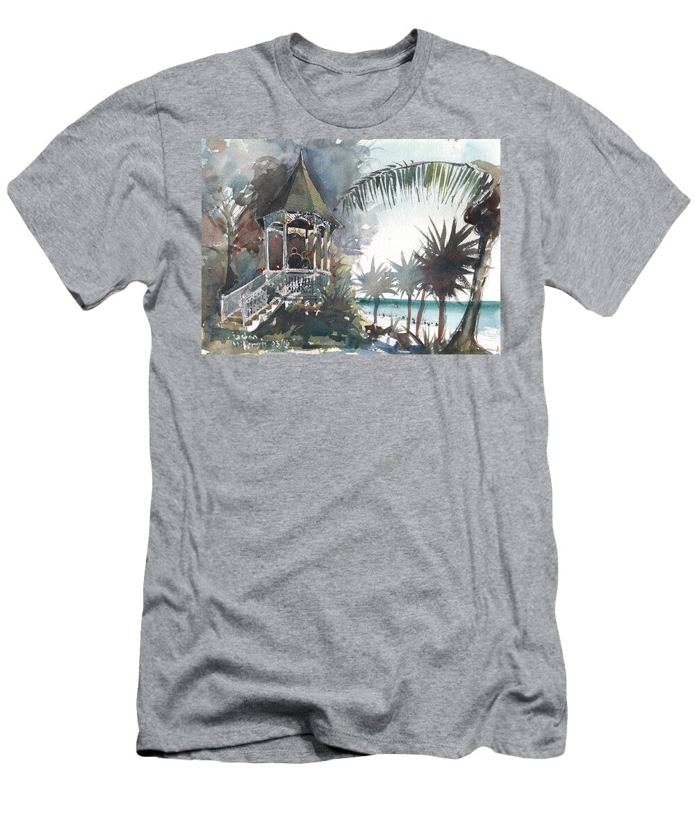 Landscape T-Shirt featuring the painting Love in Jamaica by Gaston McKenzie