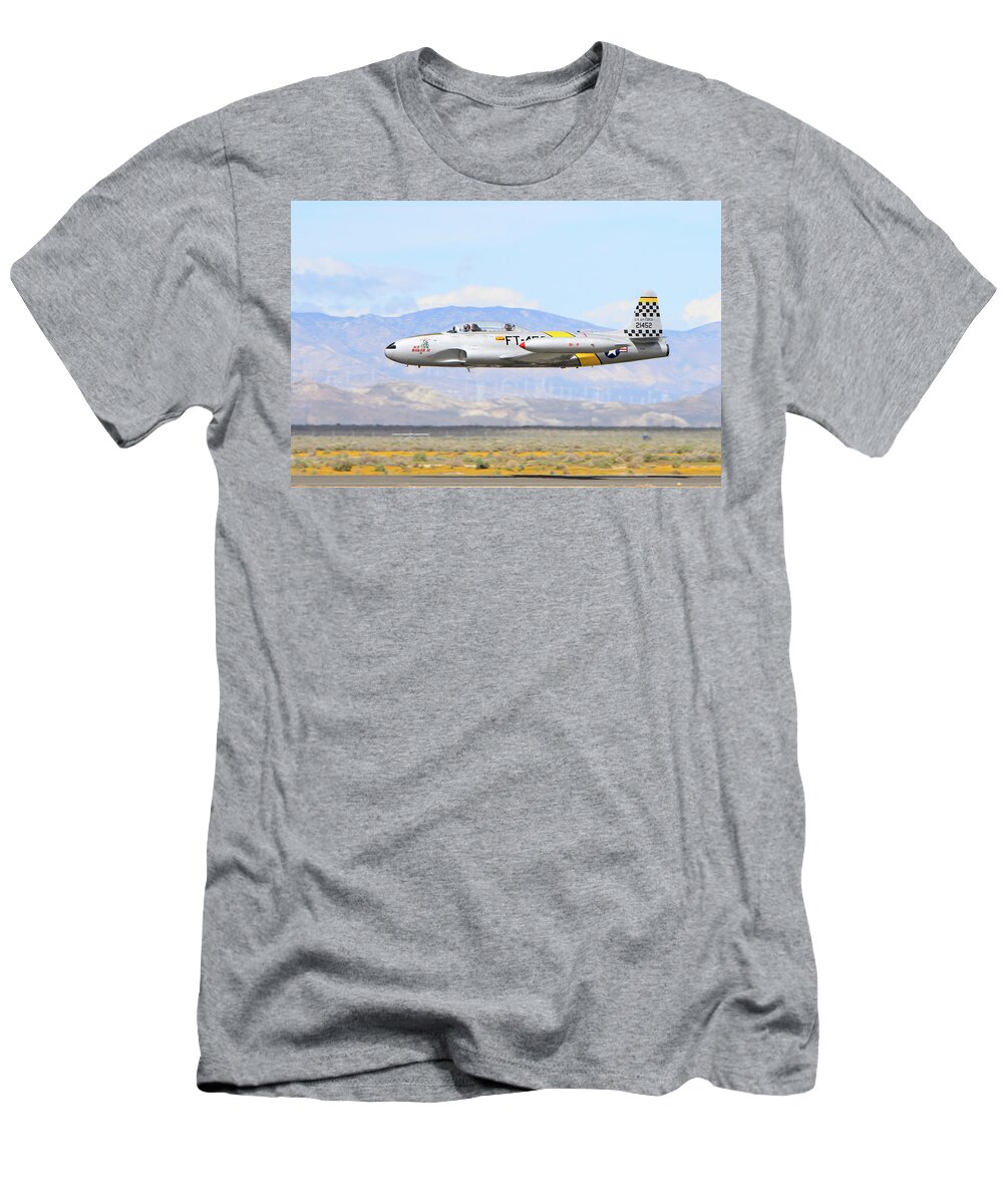 T-33 T-Shirt featuring the photograph Low Fliying T-33 by Shoal Hollingsworth