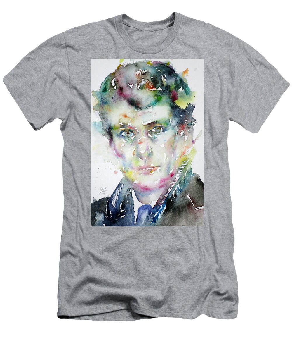 Freud T-Shirt featuring the painting LUCIAN FREUD - watercolor portrait.3 by Fabrizio Cassetta