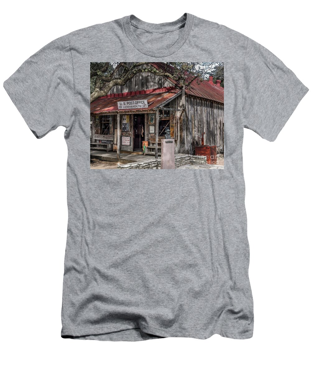 Texas T-Shirt featuring the photograph Luckenbach Post Office by David Meznarich