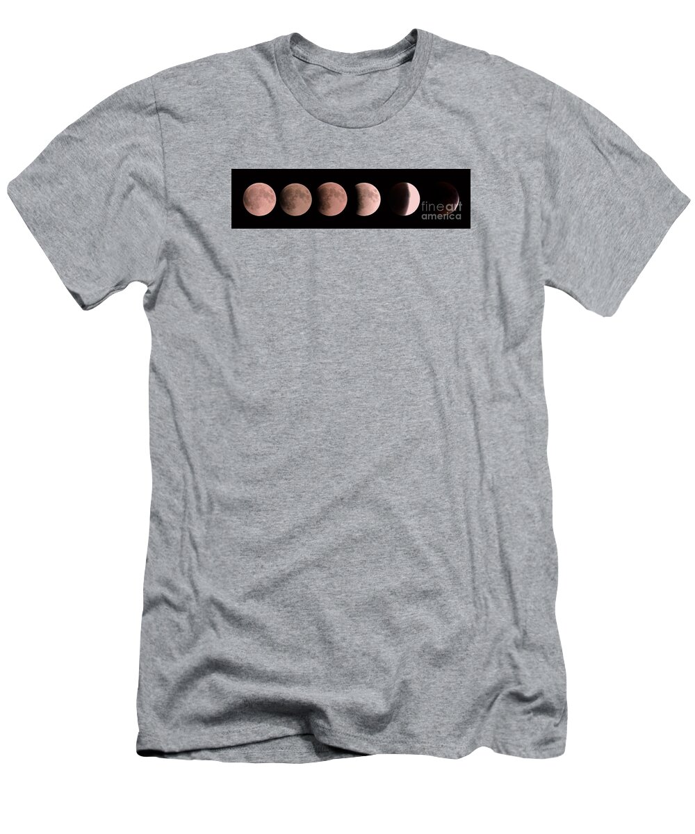 Lunar T-Shirt featuring the photograph Lunar Eclipse 9-27-15 Stages by Mim White