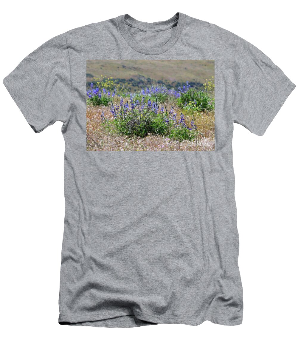Lupines T-Shirt featuring the photograph Lupines on the Hill by Carol Groenen