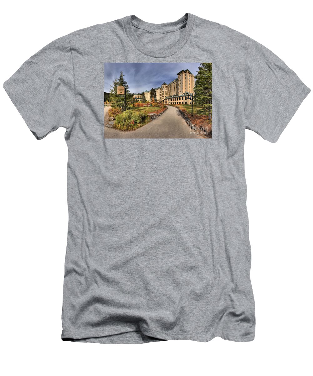 Chateau Lake Louise T-Shirt featuring the photograph Luxury Chateau Lake Louise by Adam Jewell