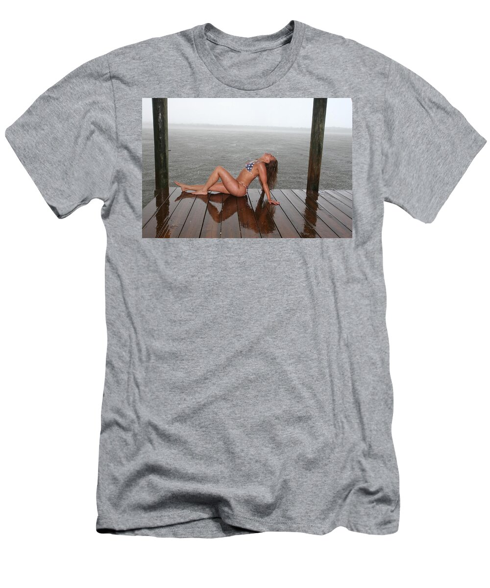 Beach Girl By Lucky Cole Everglades Photography T-Shirt featuring the photograph Made In The USA by Lucky Cole