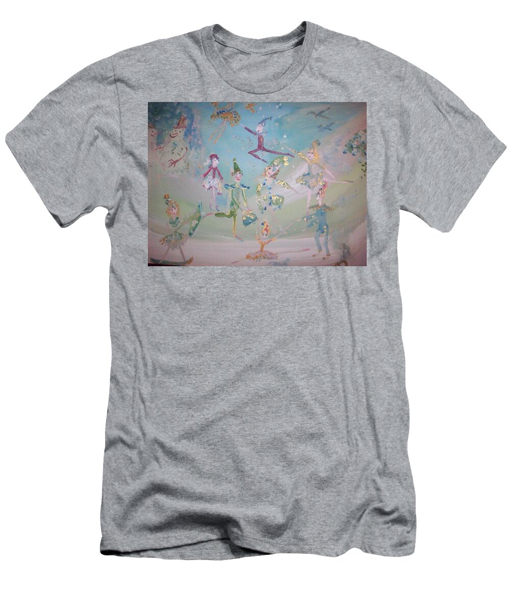 Elf T-Shirt featuring the painting Magical elf dance by Judith Desrosiers