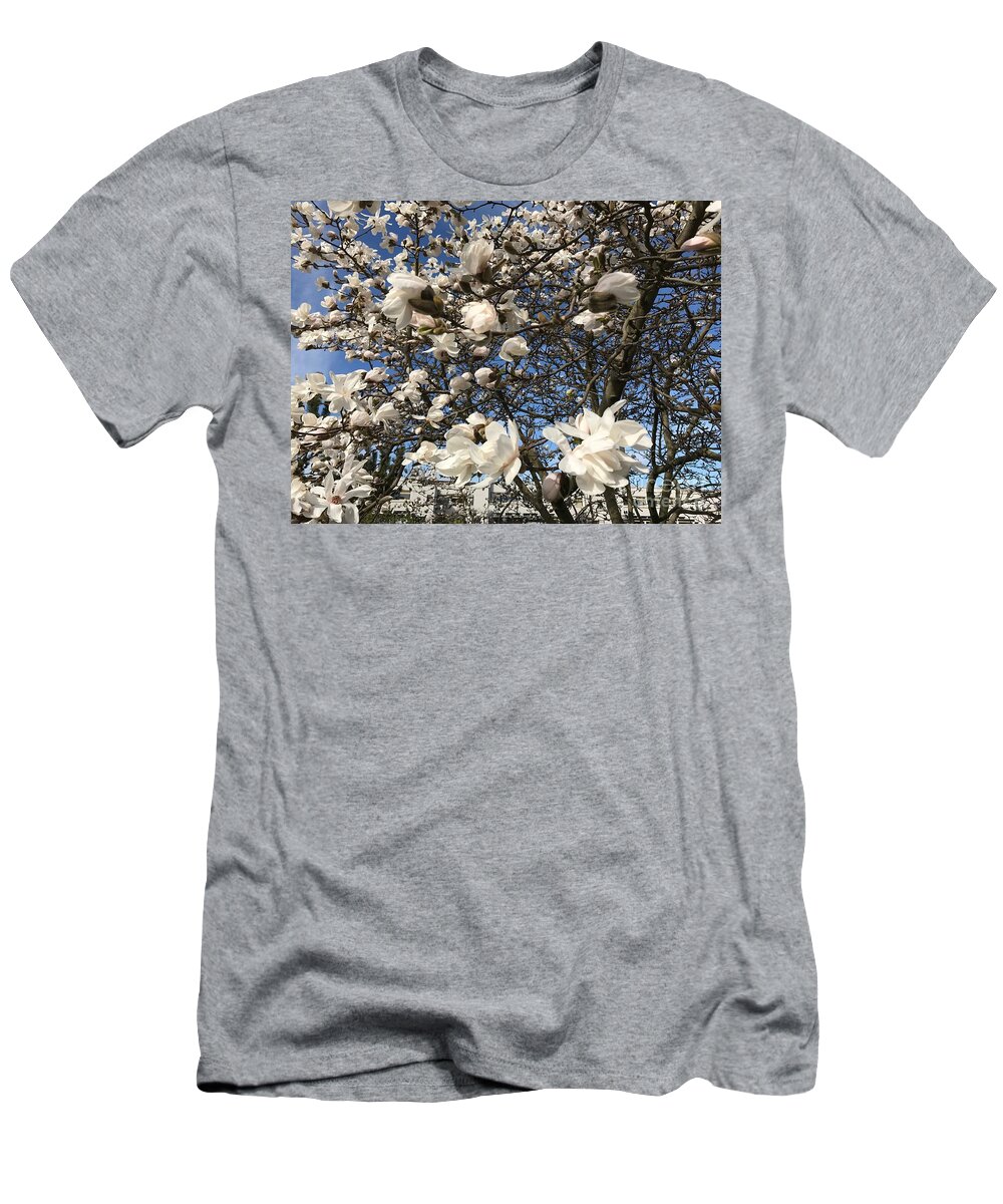 White T-Shirt featuring the photograph Magnolia tree in blossom by Patricia Hofmeester