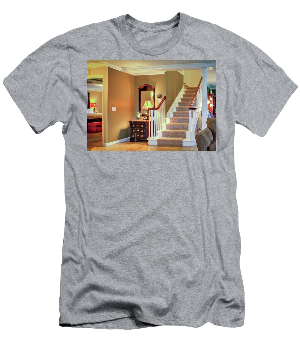 Stairway T-Shirt featuring the photograph Main Stairway by Jeff Kurtz