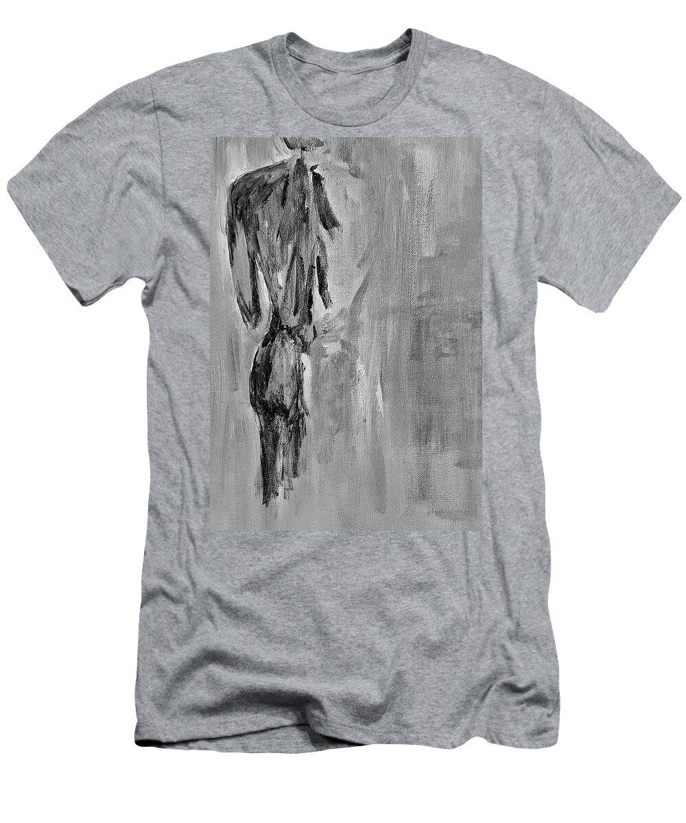 Male Nude T-Shirt featuring the painting Male Nude 3 by Julie Lueders 