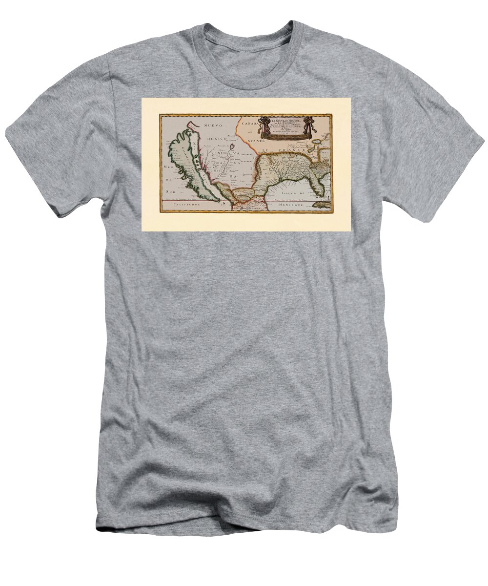 Map Of America T-Shirt featuring the photograph Map Of America 1679 by Andrew Fare