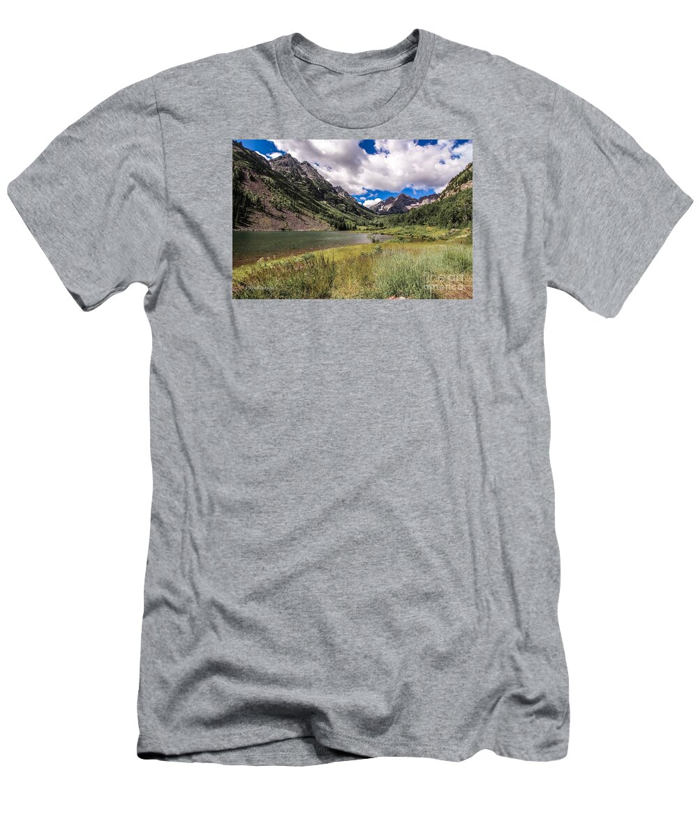 Maroon Bells T-Shirt featuring the photograph Maroon Bells Image Six by Veronica Batterson