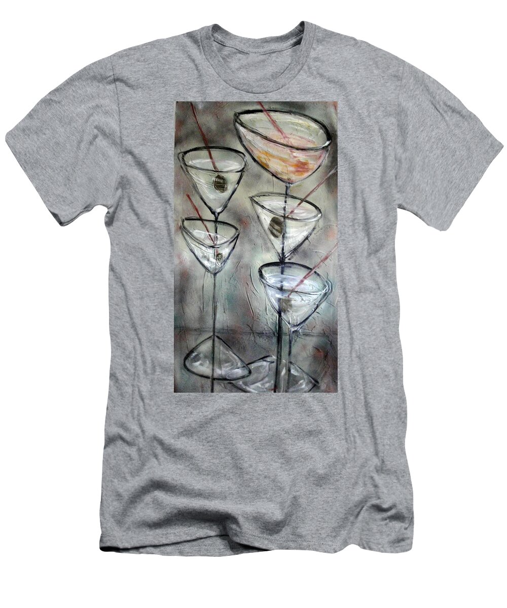  Still Life T-Shirt featuring the painting Martini Time by Chuck Gebhardt