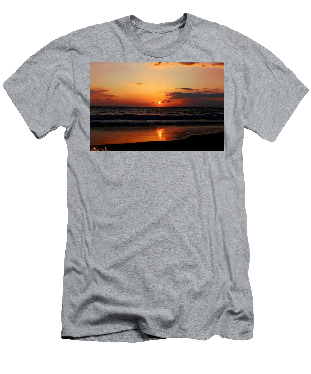 Hawaii T-Shirt featuring the photograph Maui Beach at Sunset by Michael Rucker