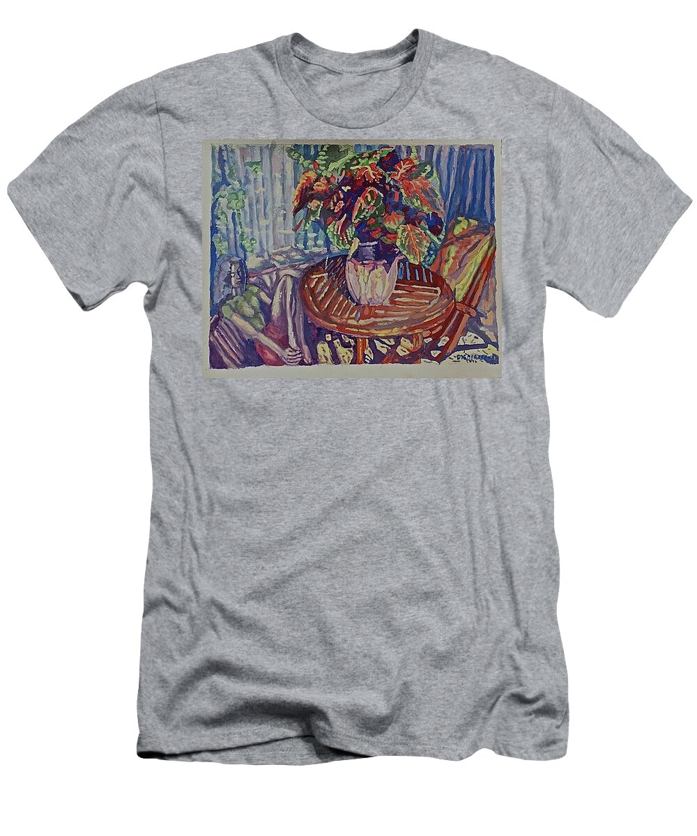 Still Life T-Shirt featuring the painting Meditation by Enrique Ojembarrena