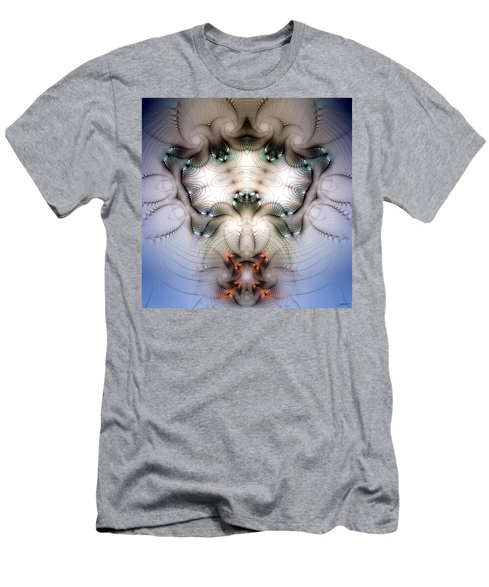 Abstract T-Shirt featuring the digital art Meditative Symmetry 4 by Casey Kotas