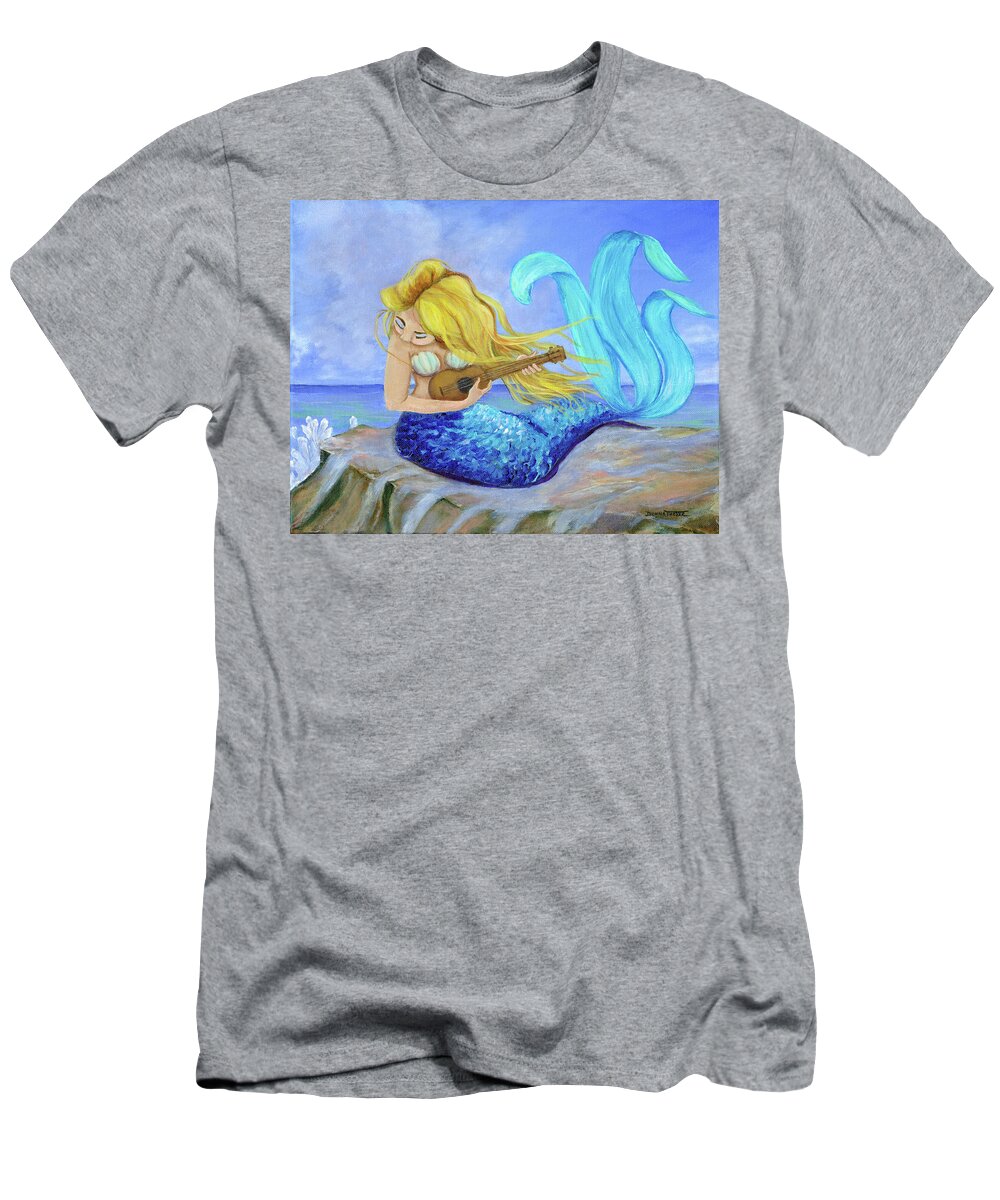 Mermaid T-Shirt featuring the painting Mermaid Song by Donna Tucker