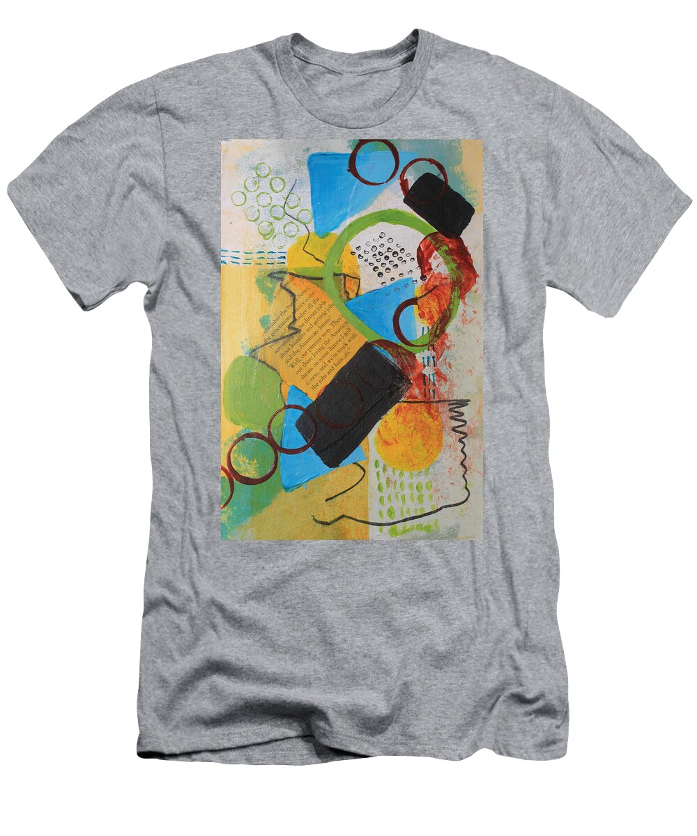 Abstract T-Shirt featuring the painting Messy Circles of Life by April Burton