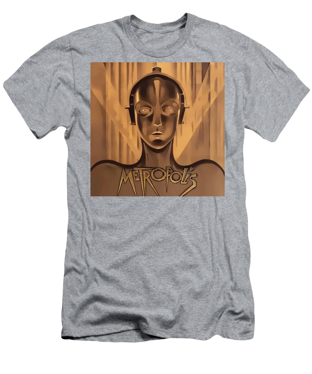 Metropolis T-Shirt featuring the digital art Metropolis - Square by Chuck Staley
