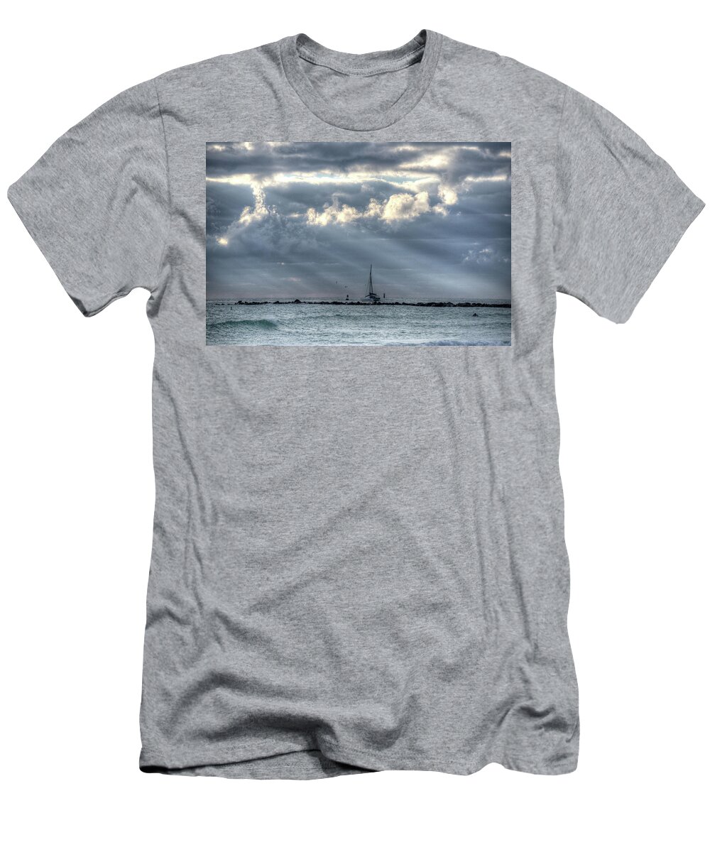 Miami T-Shirt featuring the photograph Miami Beach Sailboat Miami FL by Toby McGuire