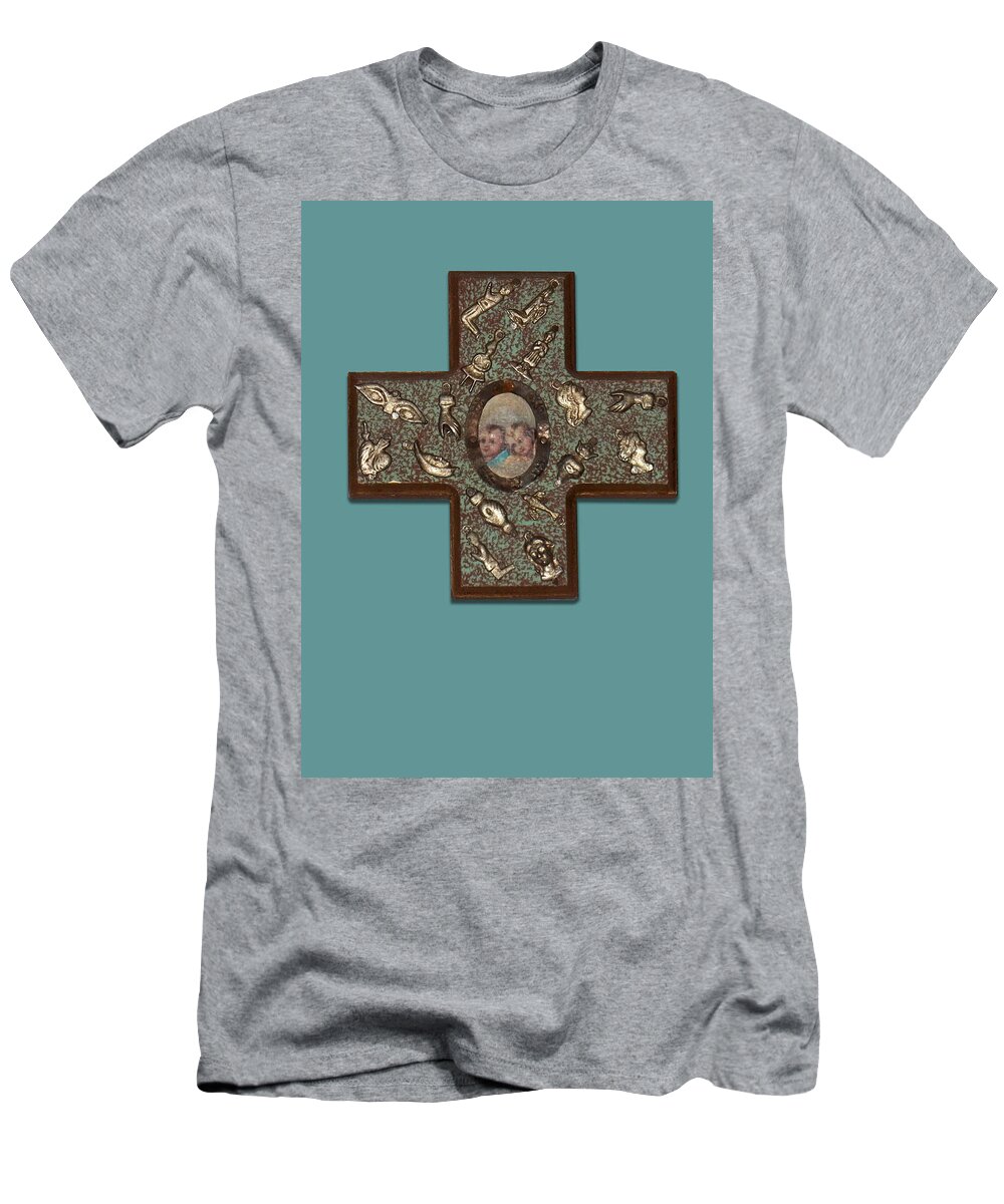 Cross T-Shirt featuring the photograph Milagro Cross by Anne Cameron Cutri