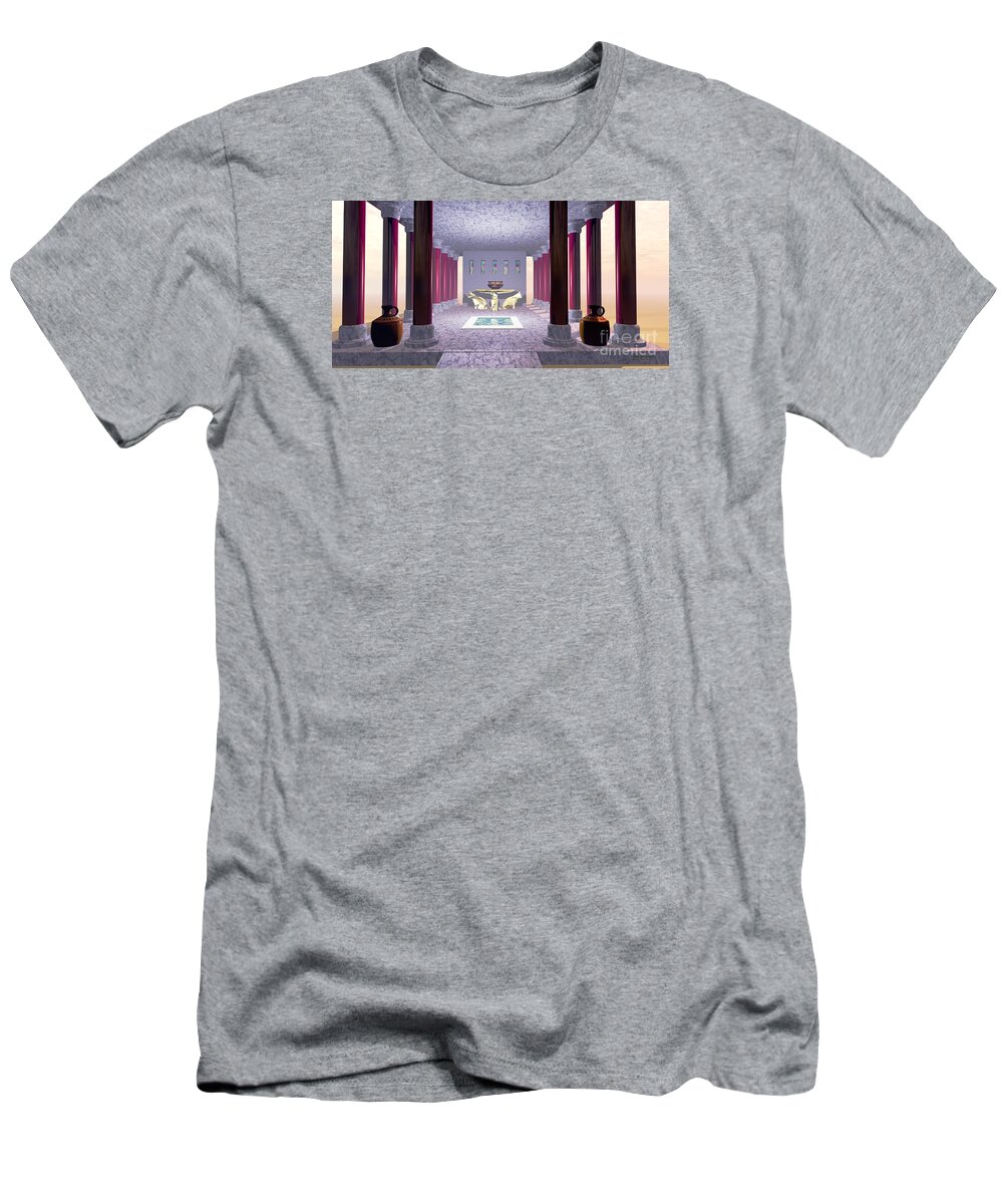 Minoan T-Shirt featuring the painting Minoan Temple by Corey Ford