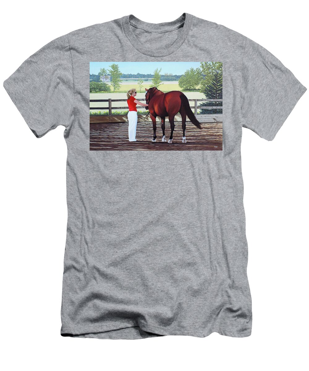 Horse Paintings T-Shirt featuring the painting Mirage of Wassini by Kenneth M Kirsch