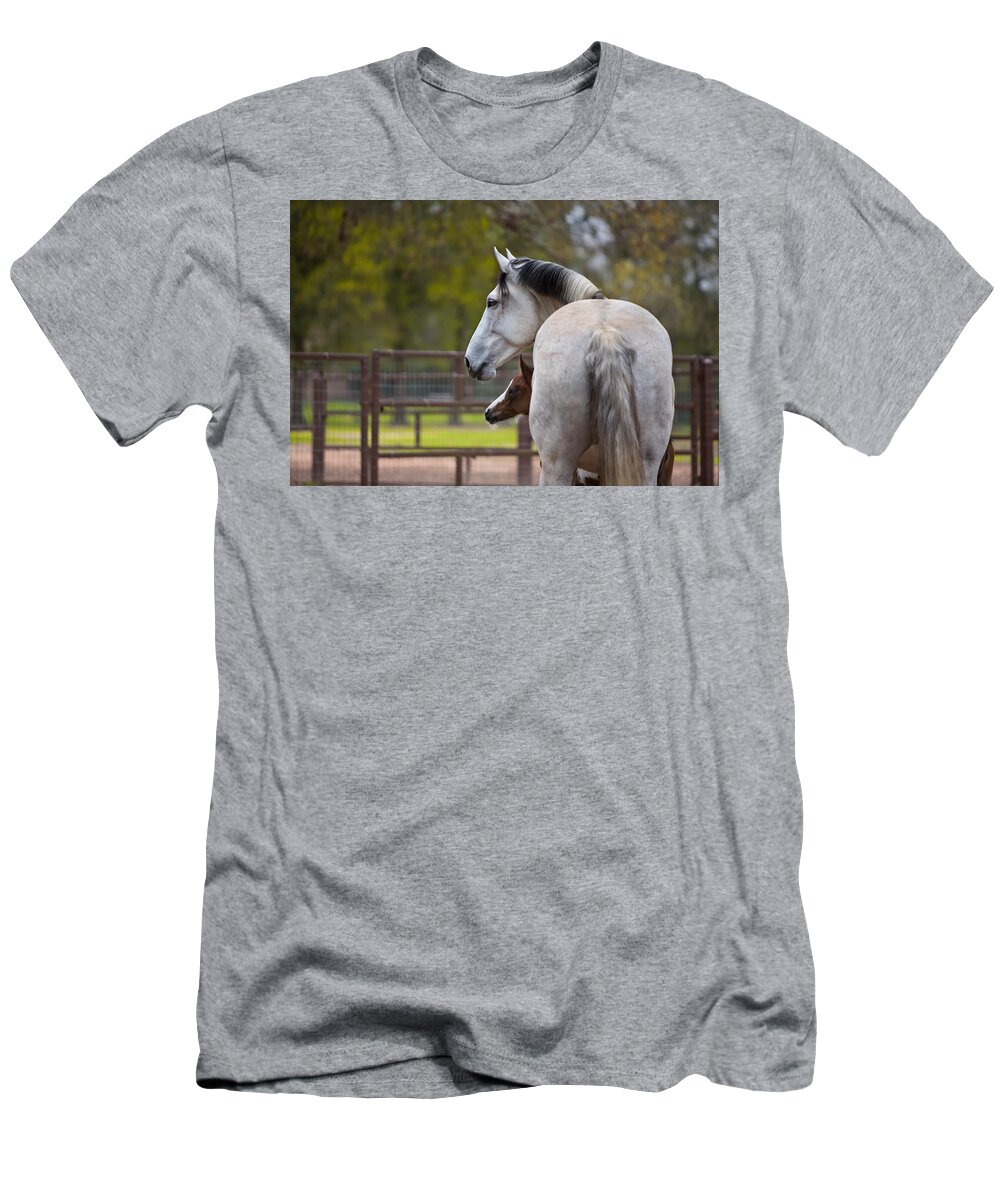 Equine T-Shirt featuring the photograph Mom and Baby by Sharon Jones