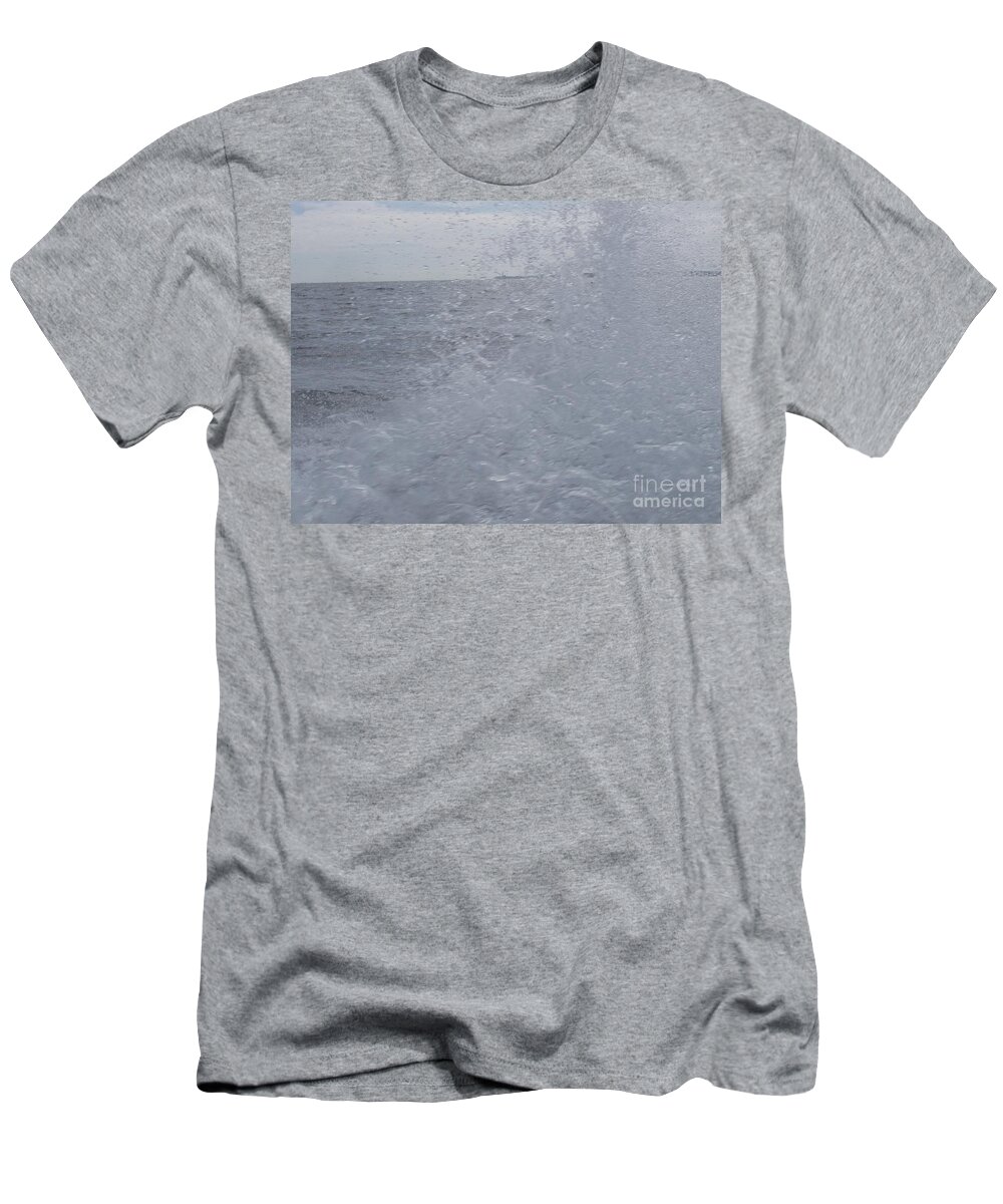 Montauk Point Ocean Spray T-Shirt featuring the photograph Montauk Point Ocean Spray by John Telfer