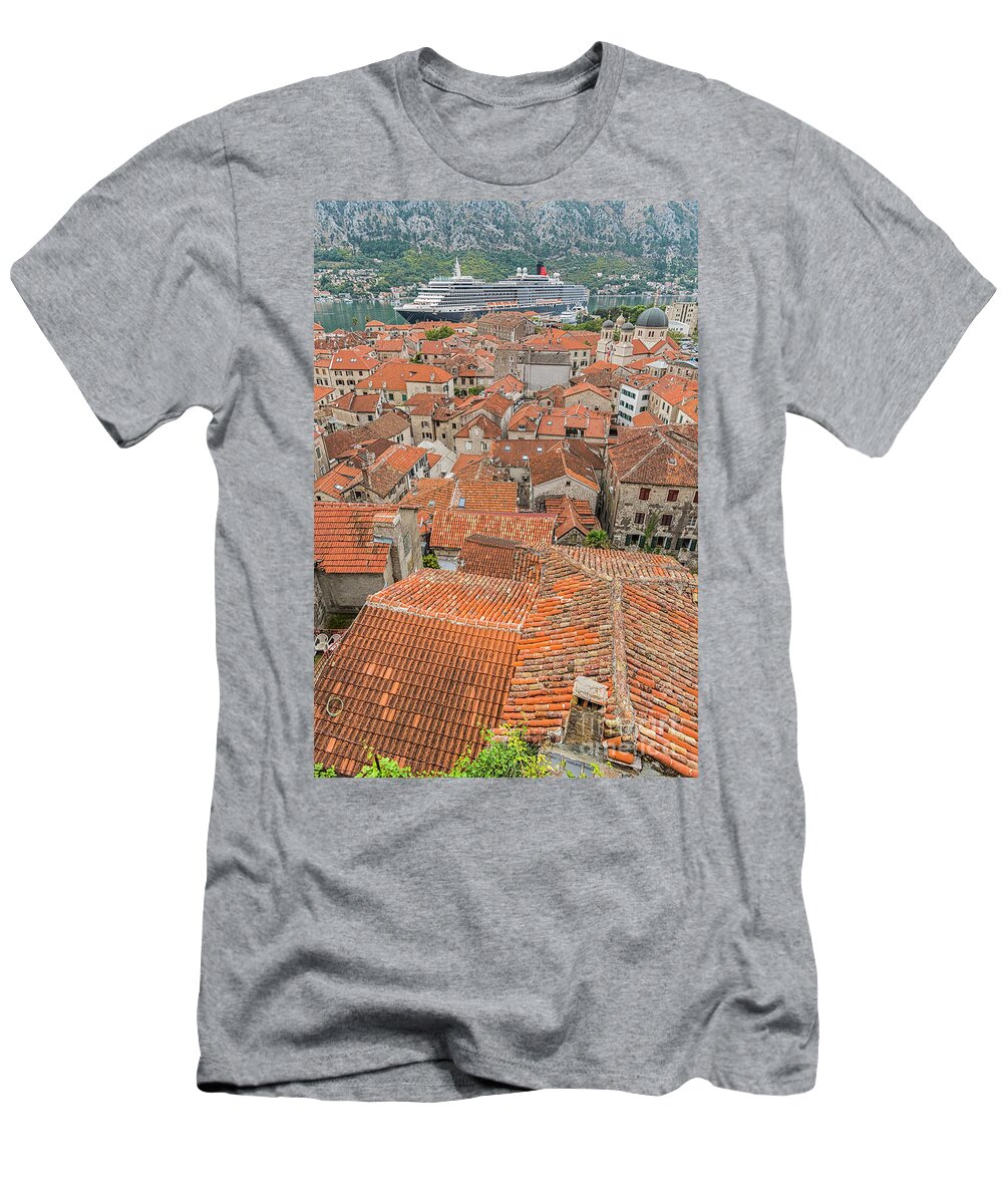 Montenegro T-Shirt featuring the photograph Montenegro Kotor Rooftops by Antony McAulay