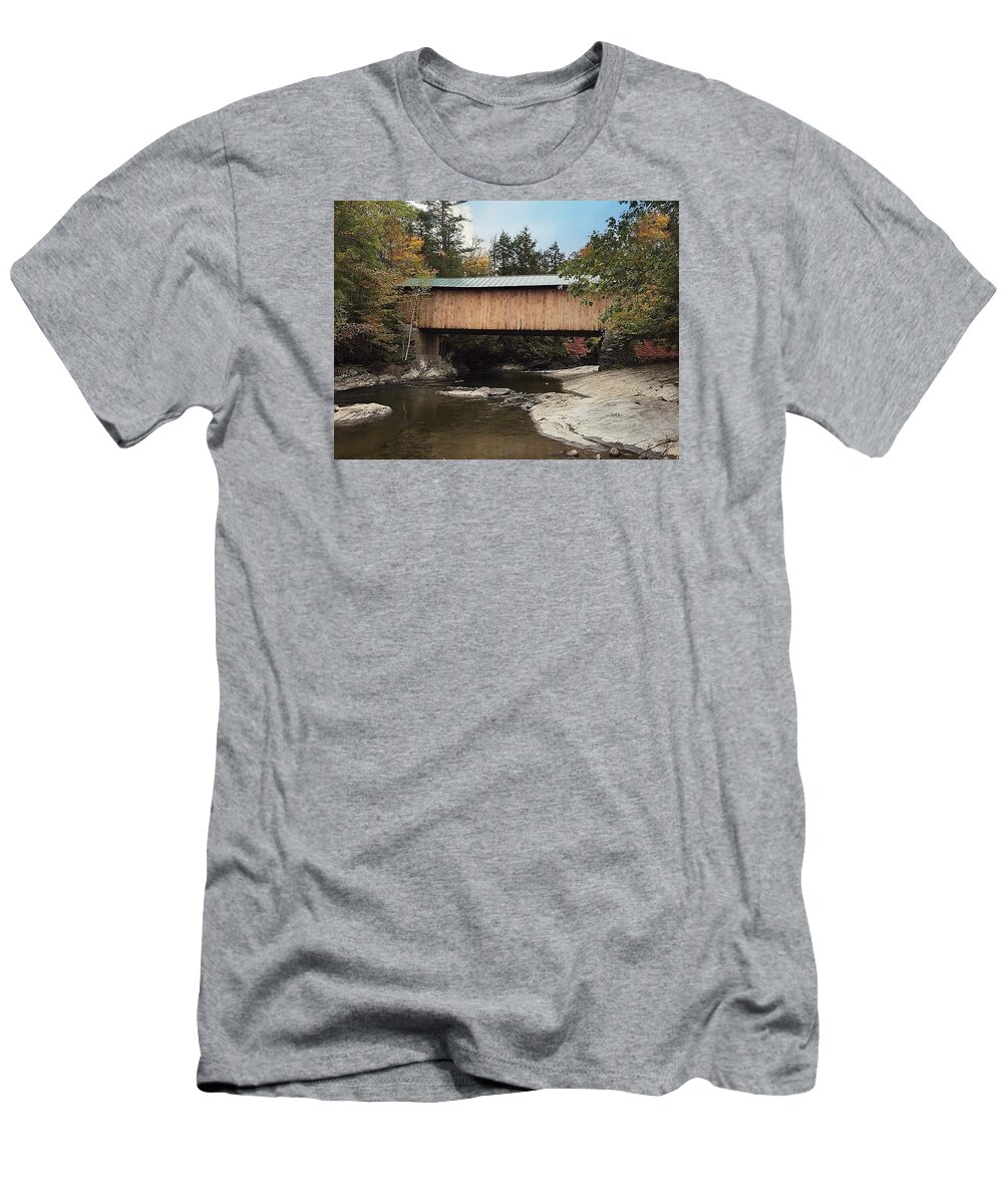 Covered Bridge T-Shirt featuring the photograph Montgomery Covered Bridge by Carolyn Mickulas