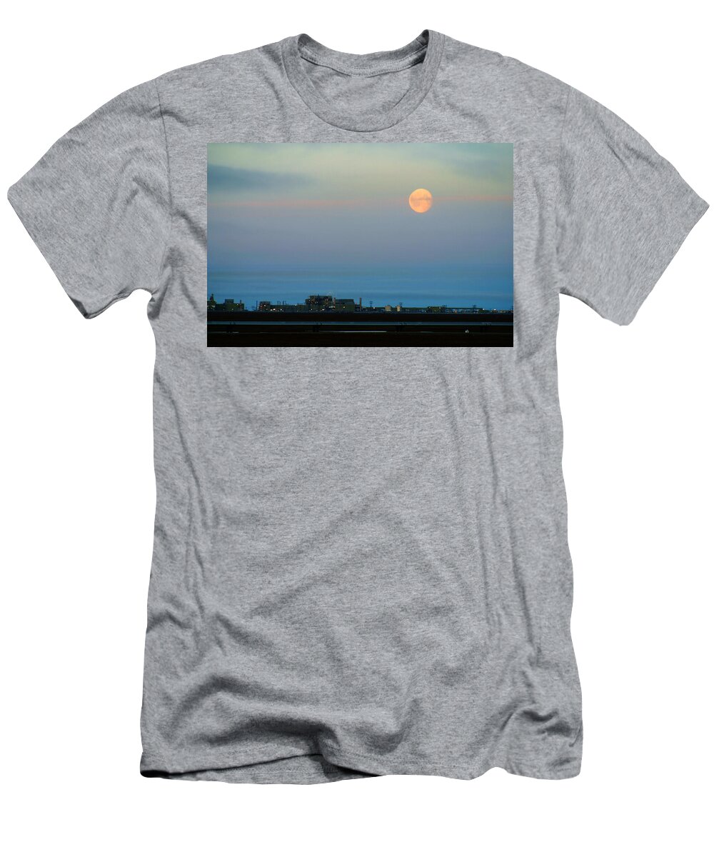 Landscape T-Shirt featuring the photograph Moon Over Flow Station 1 by Anthony Jones