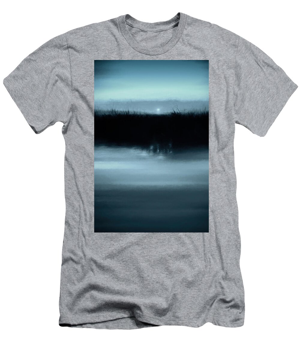 Abstract T-Shirt featuring the photograph Moonrise on the Water by Scott Norris