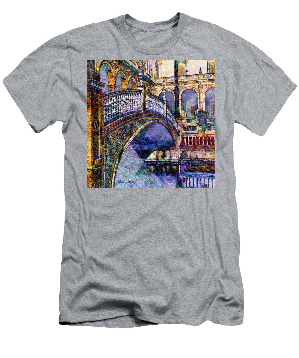 Bridge T-Shirt featuring the digital art Moorish Bridge by Barbara Berney