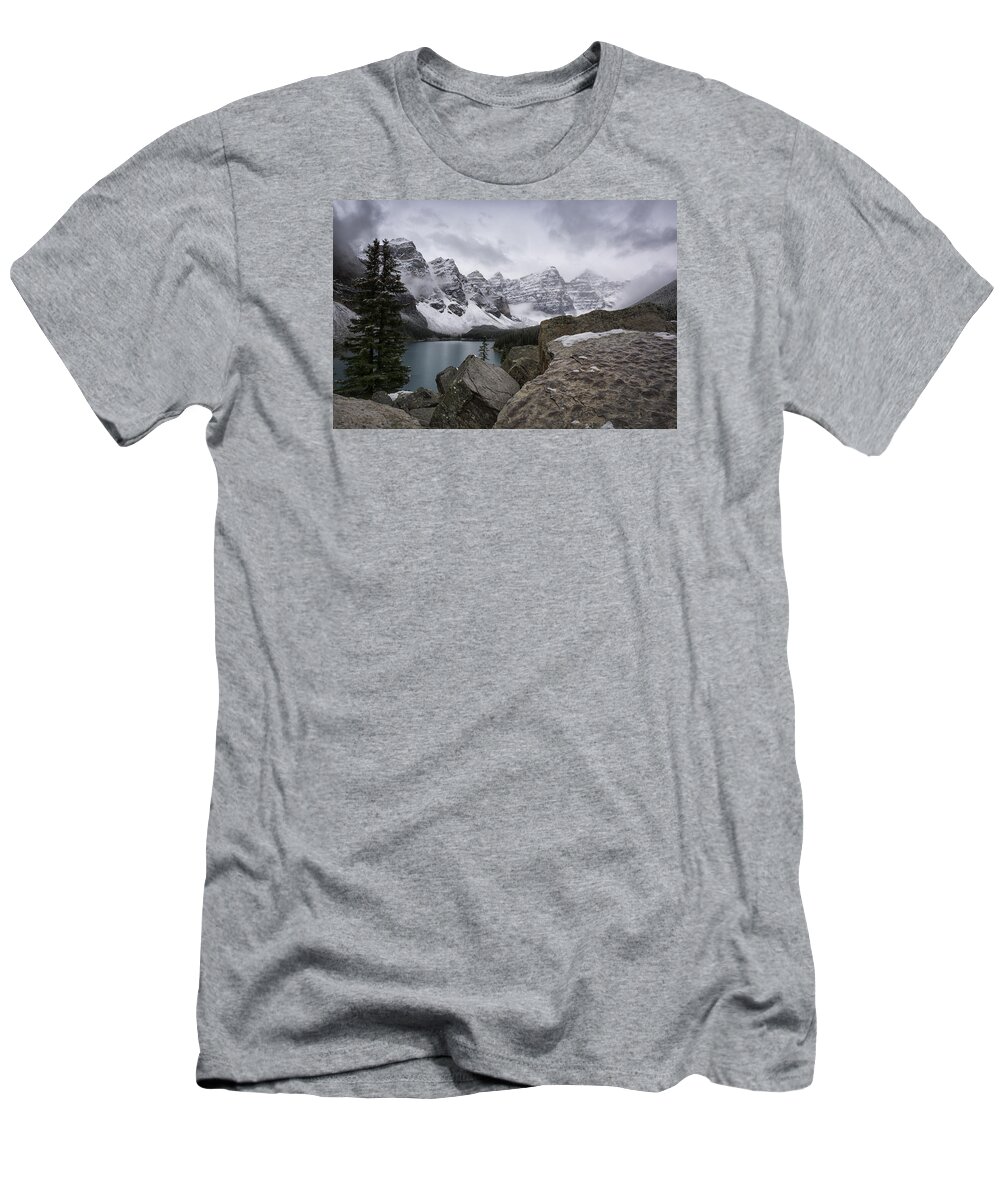 Canada T-Shirt featuring the photograph Moraine Lake by Robert Fawcett