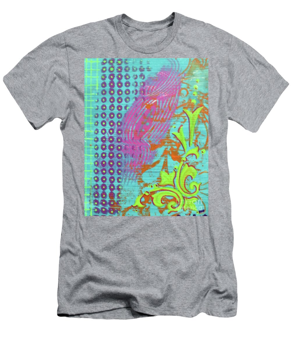 Contemporary Art T-Shirt featuring the mixed media Morning Glory by Desiree Paquette
