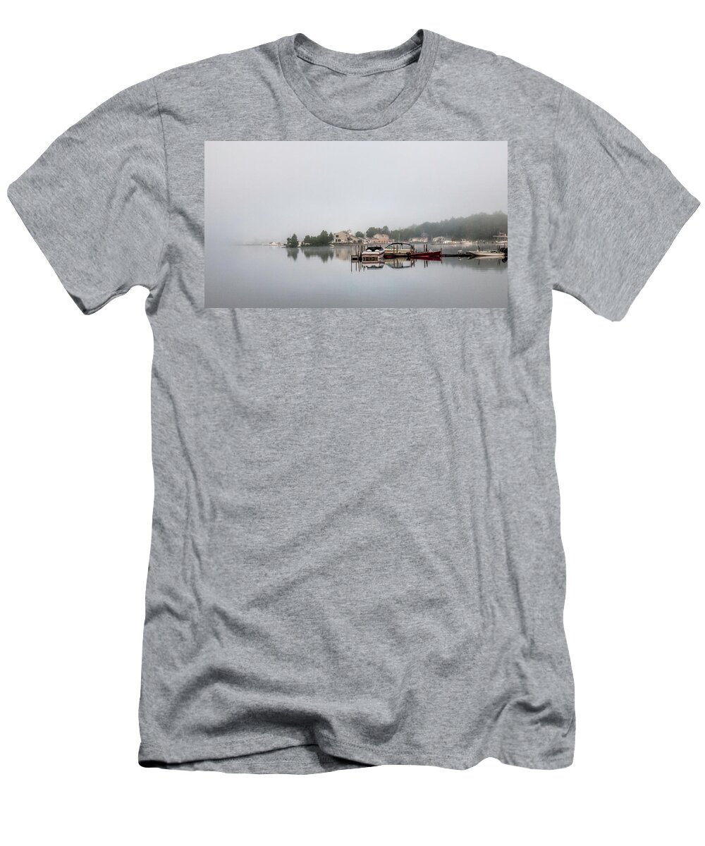Morning Mist On The Lake T-Shirt featuring the photograph Morning Mist on the Lake by Phyllis Taylor