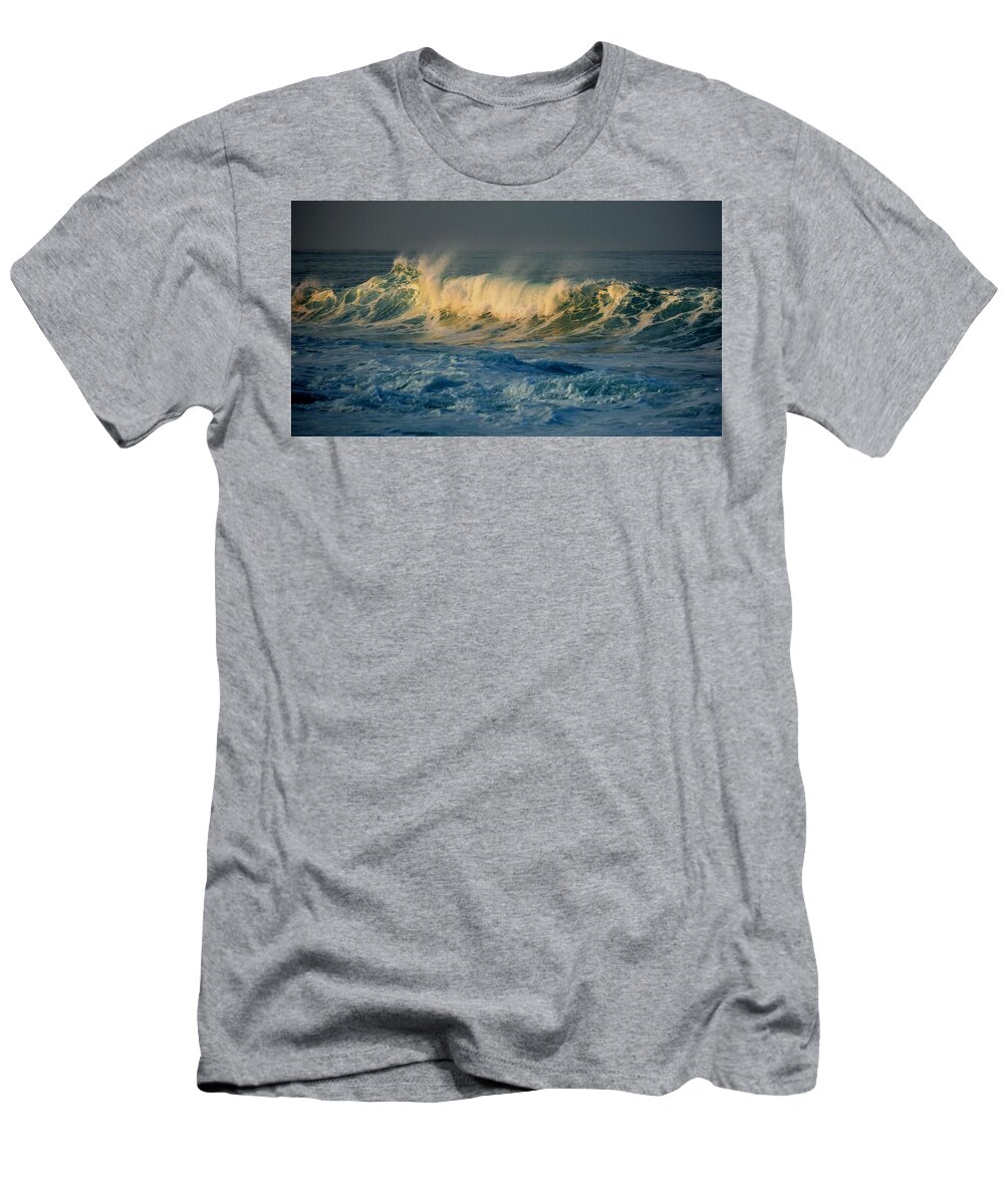 Ocean T-Shirt featuring the photograph Morning Sea Spray by Lori Seaman