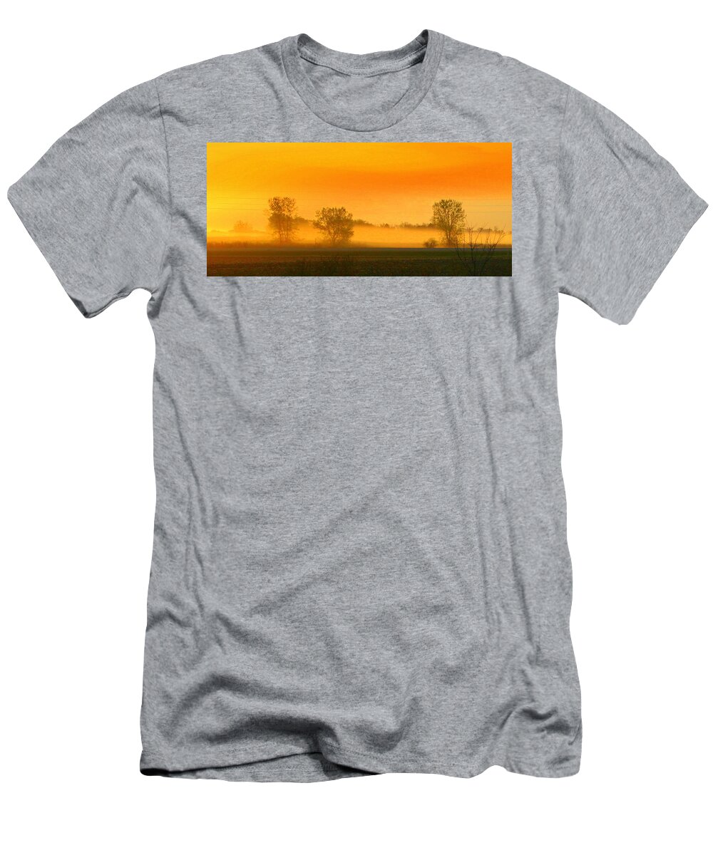 Morning Fog T-Shirt featuring the photograph Morning sunshine by Julie Lueders 