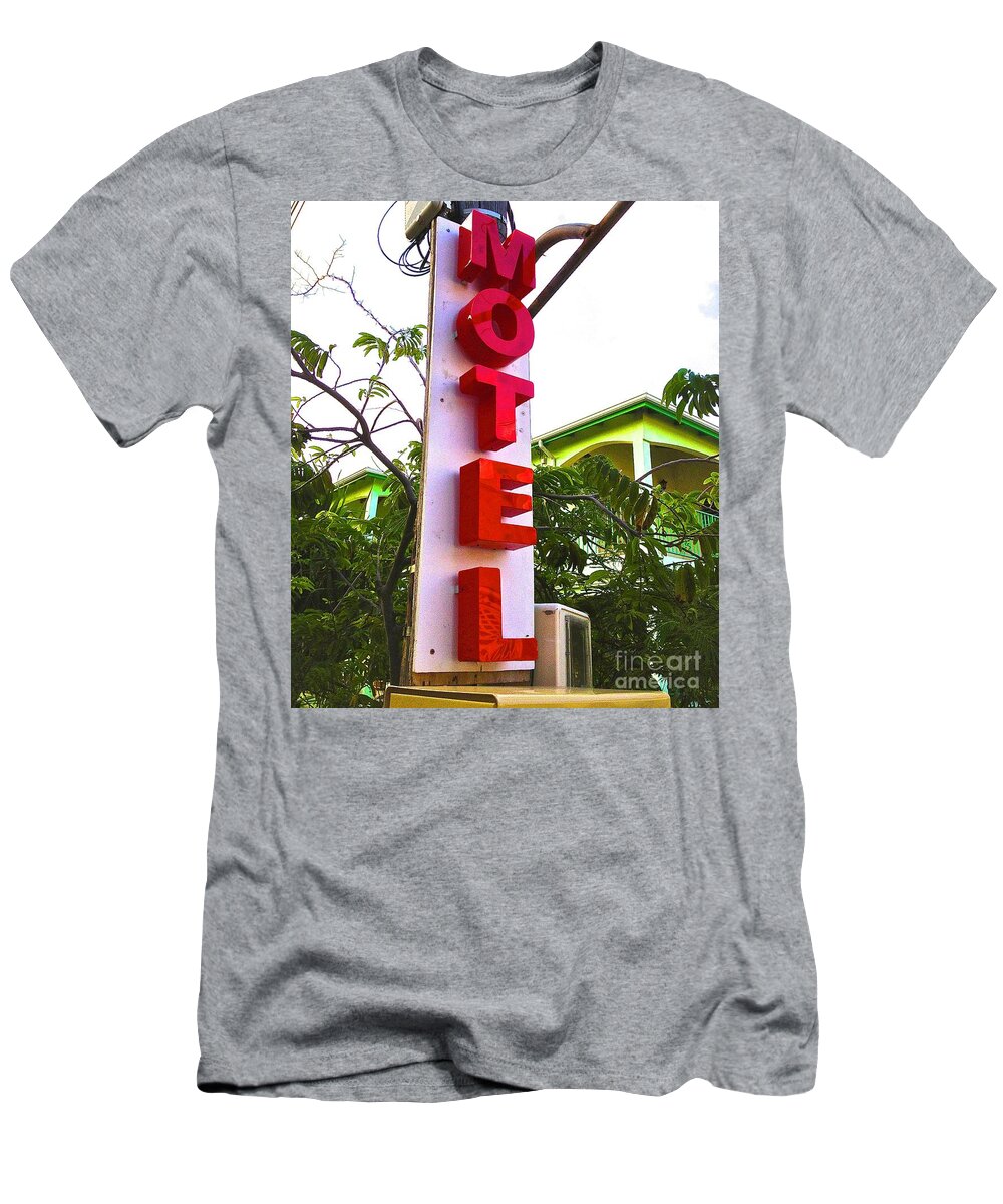 Sign T-Shirt featuring the photograph Motel by Beth Saffer
