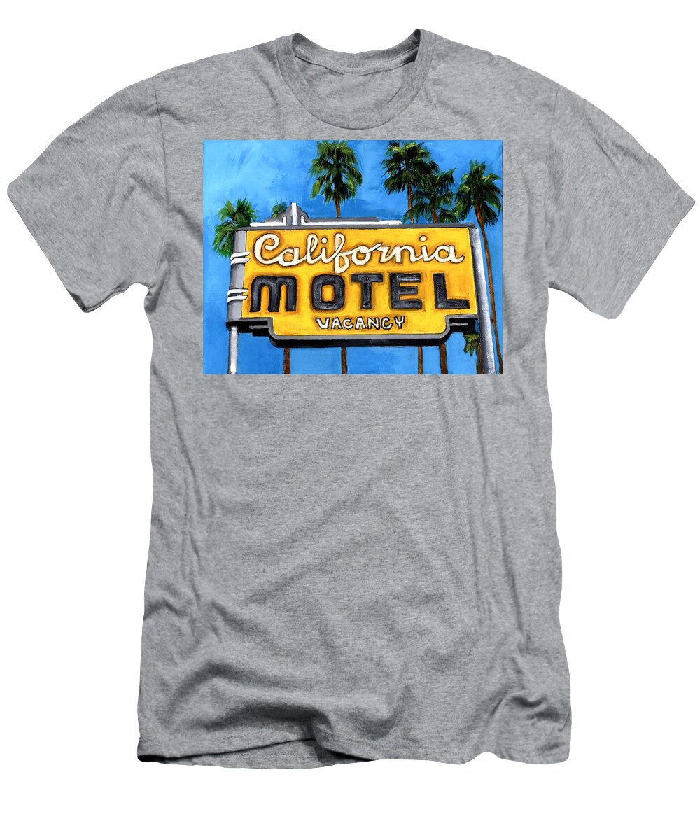Sign T-Shirt featuring the painting Motel California by Debbie Brown
