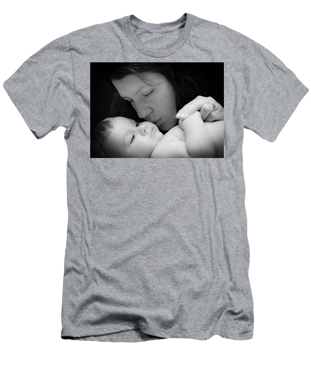 Mother T-Shirt featuring the photograph Mother and Child in Black and White by Joni Eskridge