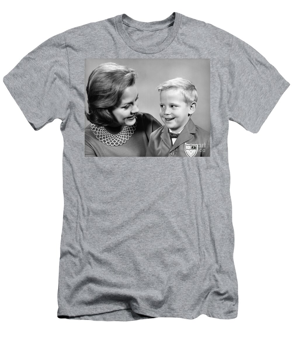 1960s T-Shirt featuring the photograph Mother And Son, C.1960s by H. Armstrong Roberts/ClassicStock