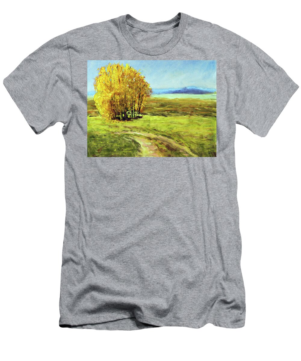 Pastel T-Shirt featuring the painting Mountain Autumn - Pastel Landscape by Barry Jones
