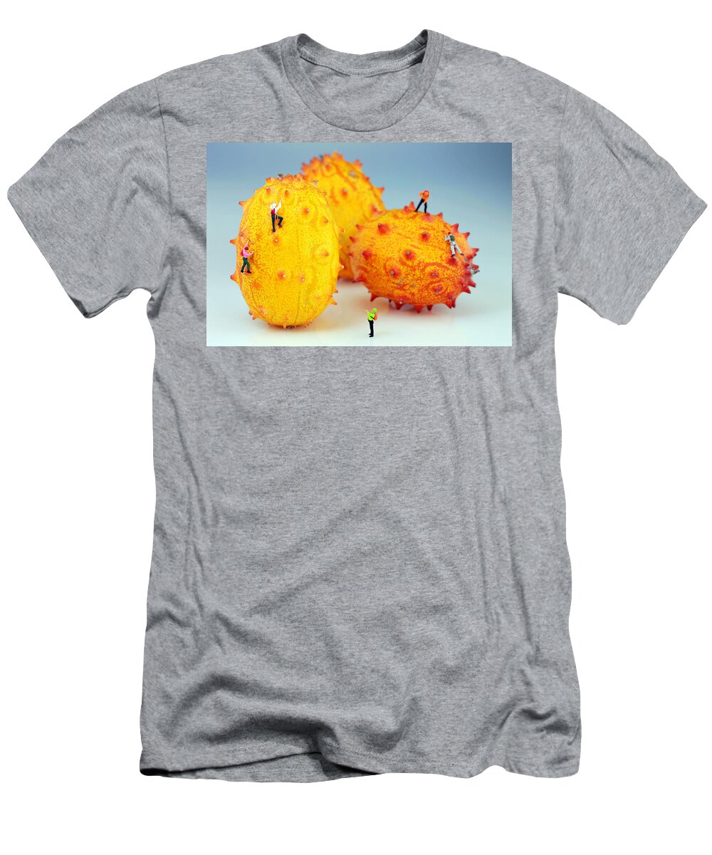 Food T-Shirt featuring the photograph Mountain climber on mangosteens by Paul Ge