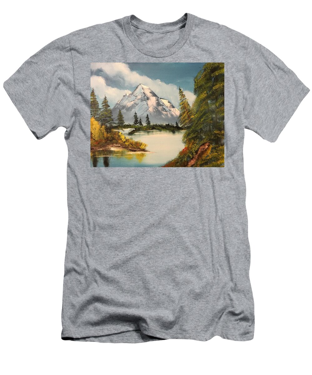 Mountain T-Shirt featuring the painting Mountain View by Brian White