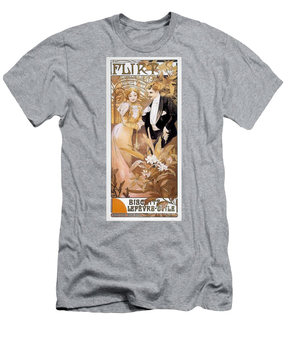 1895 T-Shirt featuring the photograph MUCHA: BISCUIT AD, c1895 by Granger