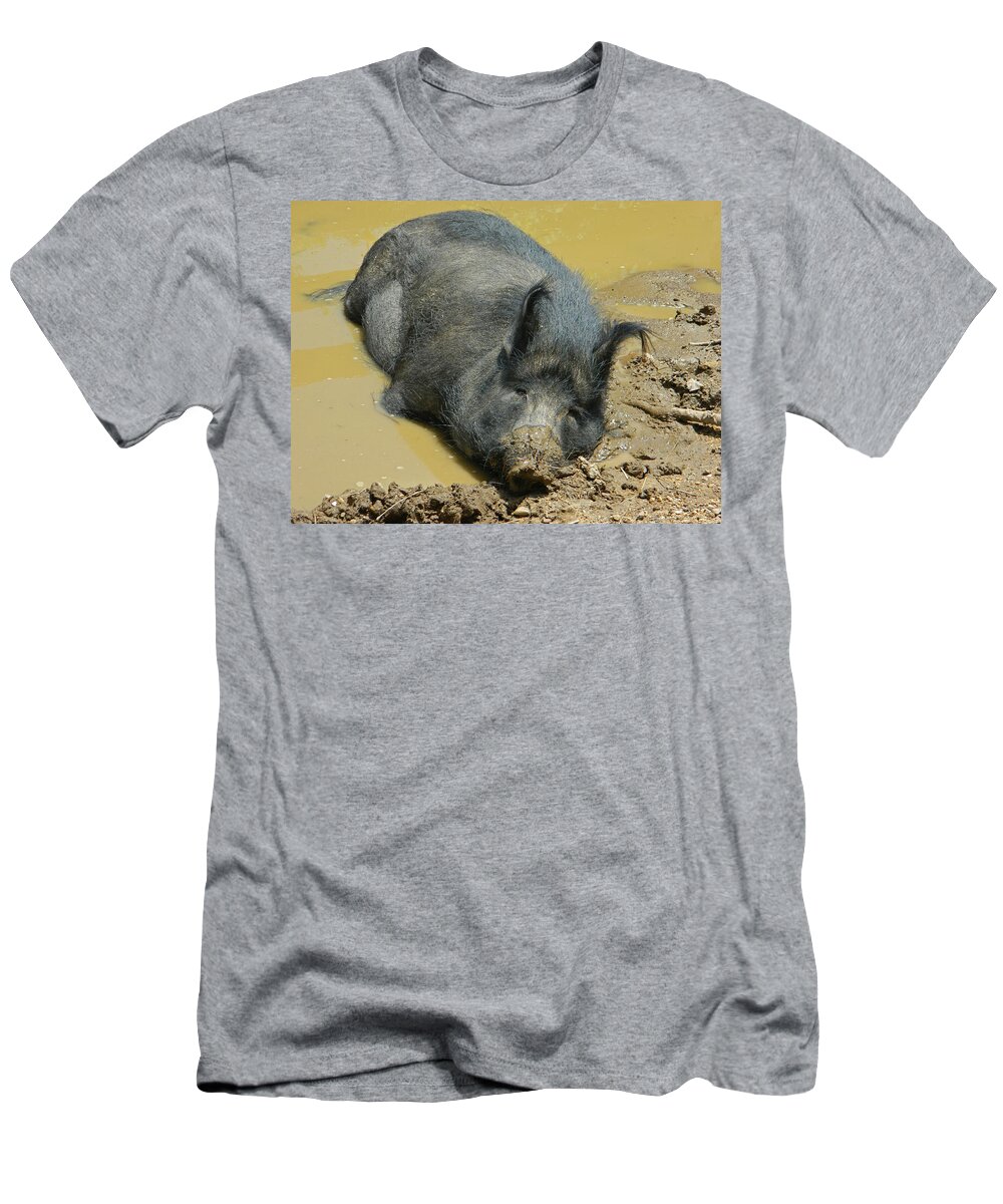 Hog T-Shirt featuring the photograph Mud Spa by Emmy Marie Vickers