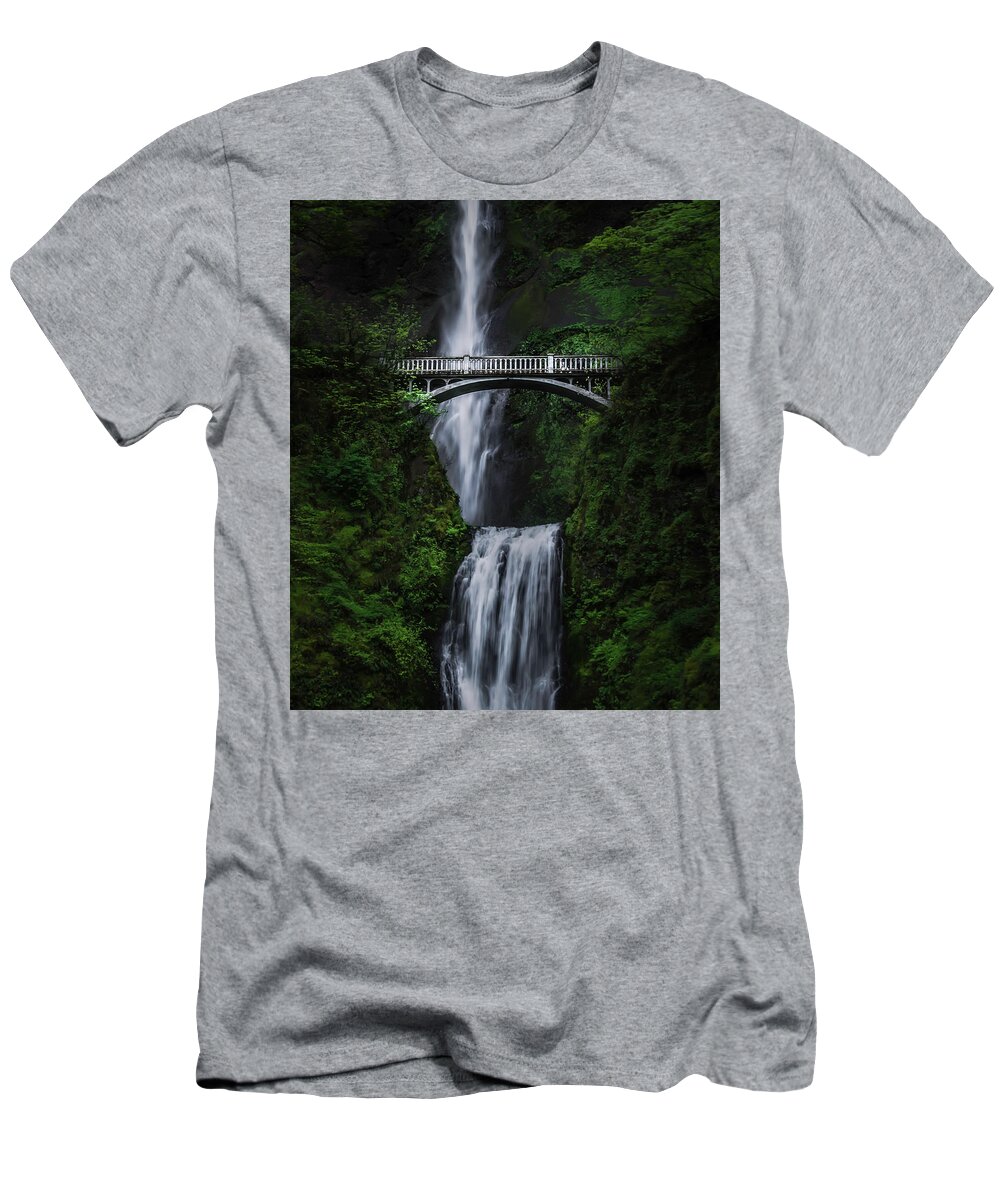 Columbia River Gorge T-Shirt featuring the photograph Multnomah Falls by Larry Marshall