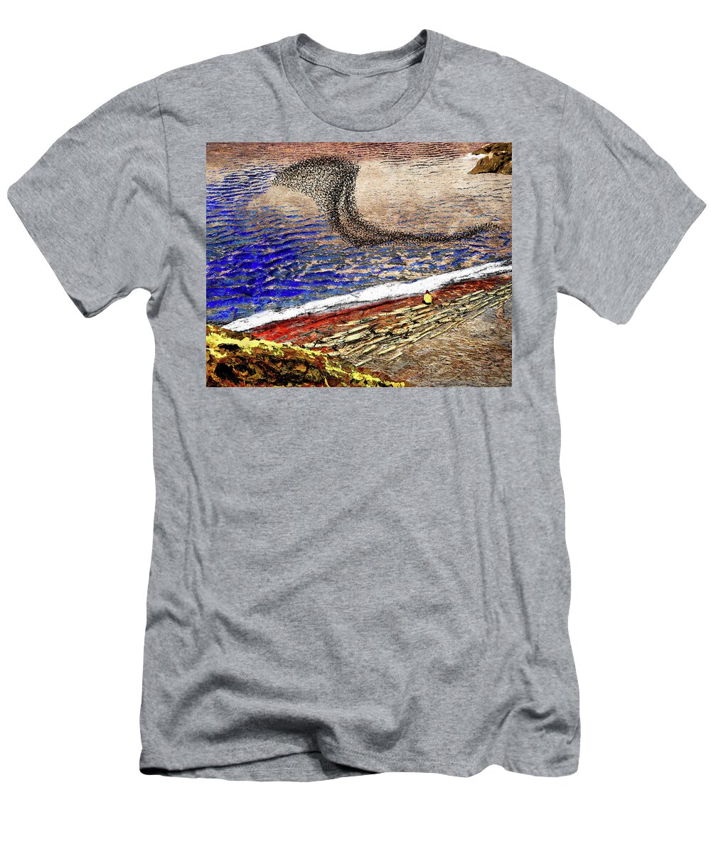 Murmuration T-Shirt featuring the digital art Murmuration by Ken Taylor